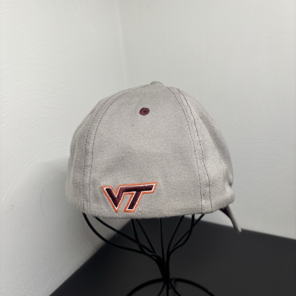 Virginia Tech Nike Hat Swoosh Flex Baseball Cap Gray Hokies Maroon Orange VT - Picture 4 of 7